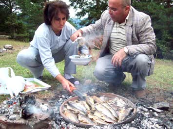 ahada pişmiş balıklar